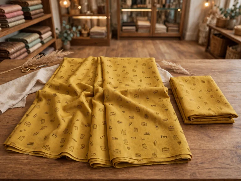 Vibrant Tangerine Ruffle Saree Set with Intricate Embroidery – Available in Tangerine & Mustard Stationery Print