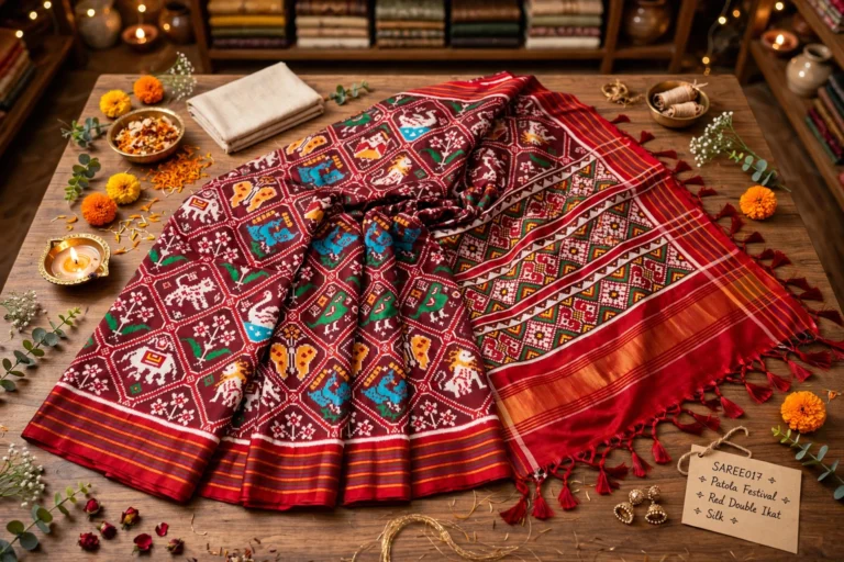 Exquisite Dual-Tone Heritage Saree Collection – Available in Festive Maroon & Ethereal Peach